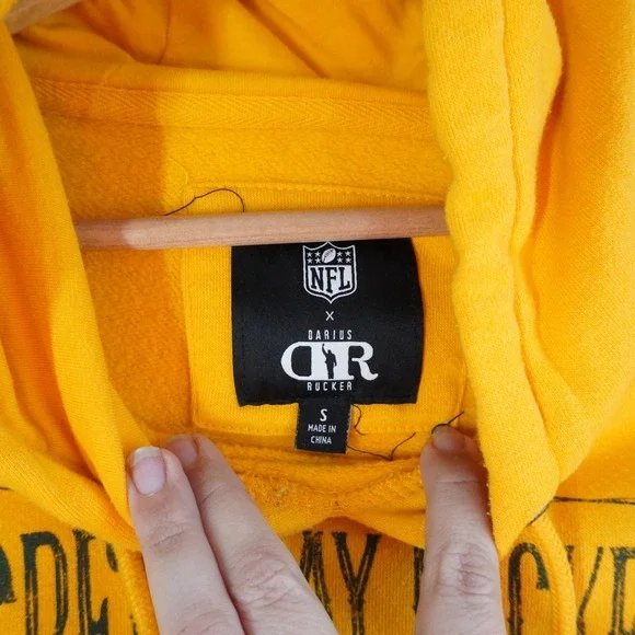 NFL Darius Rucker Green Bay Packers Yellow Hoodie Mens Small Gridiron Legends - Picture 5 of 10
